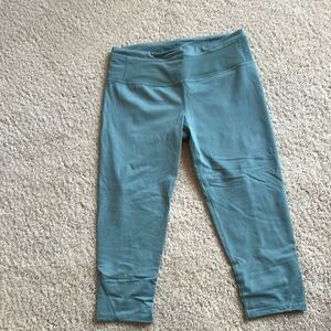 Victoria's Secret Blue Leggings with Cropped Length and Wide Waistband